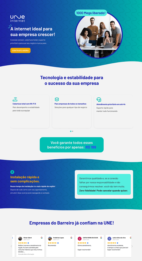 Uma landing page